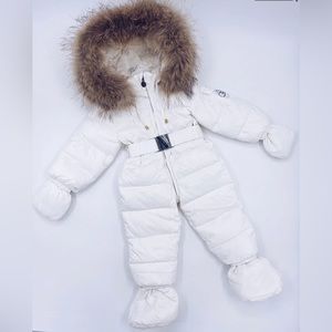 MI LOVES SIGNATURE Luxurious Racoon fur trim Snowsuit